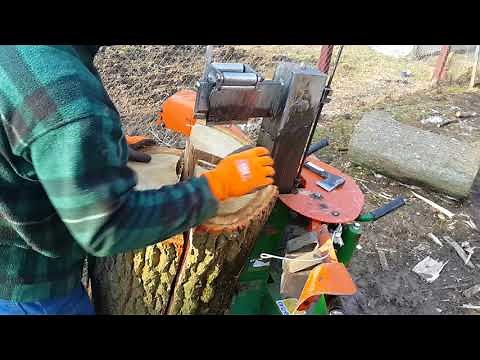 Hydraulic log splitter Posch Spaltaxt 10 Spezial Turbo (łuparka hydrauliczna) vs oak 50 x 100 cm
