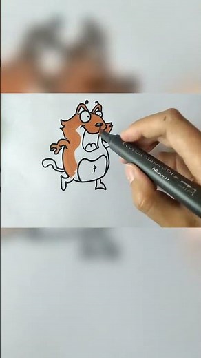 How to draw a little wolf with color