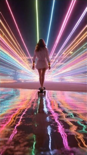 Neon Speed Run – Futuristic AI Skateboarding Scene!