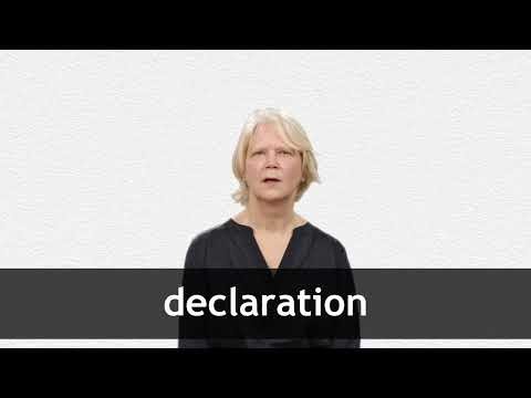 How to pronounce DECLARATION in American English
