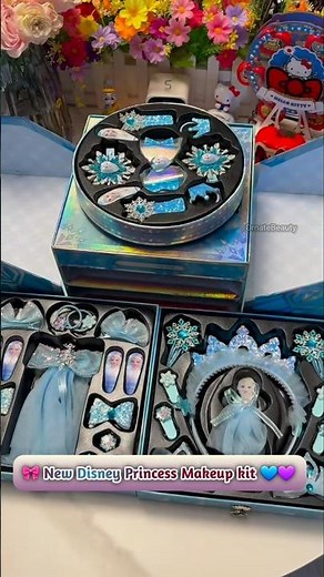 New Disney Princess Makeup Kit with Hair Accessories 🎀💙💜 #ornatebeauty #makeupkit #beautyproduct