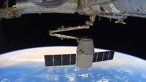 CRS-15 Dragon Berthing Time-Lapse The SpaceX Dragon CRS-15 cargo spacecraft was berthed to the Harmony module of the International Space Station on 2 July2018. The spacecraft was captured with the International Space Station’s robotic Canadarm2 on 2 July2018, at 10:54 UTC (06:54 EDT). After Dragon spends approximately one month attached to the ISS, the spacecraft will return to Earth with about 3,800 pounds of cargo and research. | Science And Tech Errands