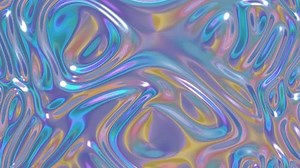 Movable, plastic, laser, synthetic color, holographic background. Light pink, blue, pink, gradient. 3D brilliant screen saver. Modern, stylish, chaoti