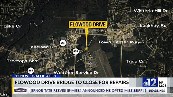 Flowood Drive bridge to close for repairs