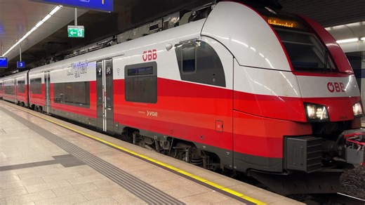 【西门子原产防空警报式IGBT-VVVF音】OBB奥地利联邦铁路 S7线 西门子Desiro ML Class4746型动车组 往沃克斯多夫 维也纳机场站 离站