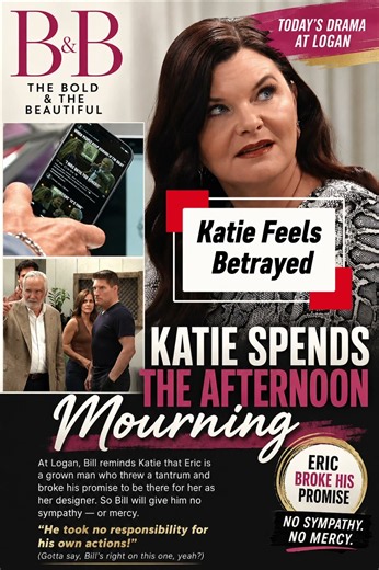 💔 Katie's heart is heavy, but Bill isn't backing down. 😢 #BoldandBeautiful #SoapOpera