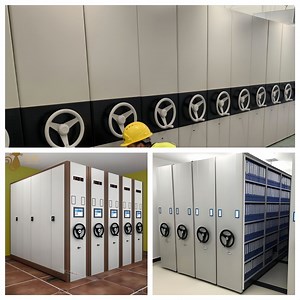 [Hot Item] Mobile Intensive Shelf Factory Storage Files Office Mobile Shelving System Single - Sided Mobile Shelving Library Mobile Shelving Compact Shelving