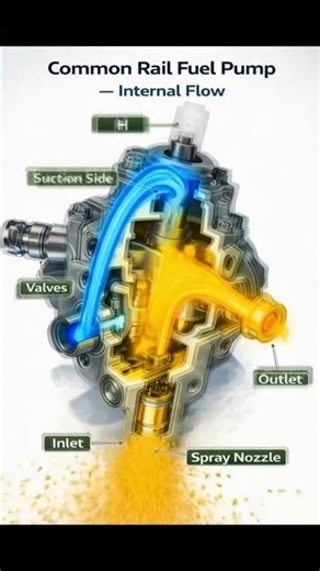 ⛽ Common Rail Fuel Pump #automobile #mechanic