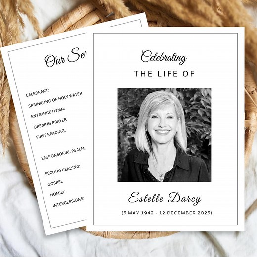 Catholic Funeral Program Template - Editable Order of Service (canva, Printable PDF - Etsy