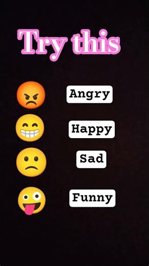 happy 😊, sad, angry# emotions and feelings # emoji# challenge for you# try this# subscribe