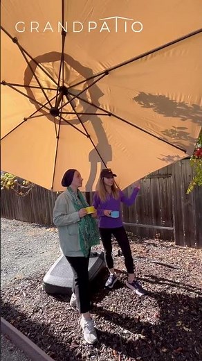 GRAND PATIO 11 FT 12 FT Cantilever Patio Umbrella with Base, Round Large Offset Umbrellas