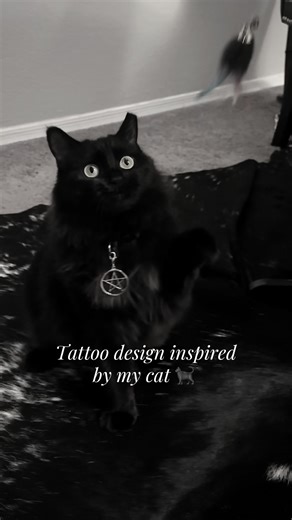 Gothic black cat tattoo 🐈‍⬛ done for Alyssa! Thanks for letting me tattoo this on you! Books open, DM on Instagram! @perrinetattoo . #gothicstyle #cattattoo #gothictattoo #blackworktattoo #arizonatattooartist