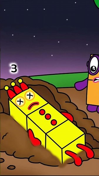 Numberblocks 1, 2, and 9 Shocked to See NB 3 Collapsed #shorts #coloringstory