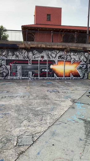 Collab with @owl.clt #think #clickclick #streetart #foryou #aerosolart