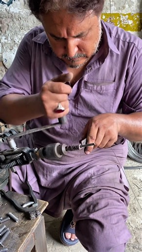 Old-School Spring Making with Hand Machine #shorts