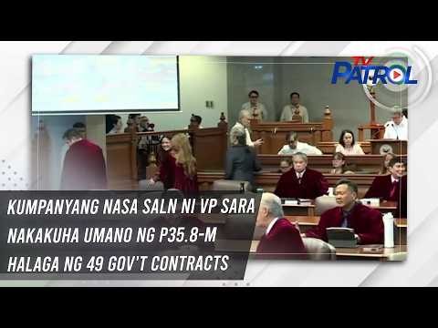 Kumpanyang nasa SALN ni VP Sara nakakuha umano ng P35.8-M halaga ng 49 gov't contracts | TV Patrol