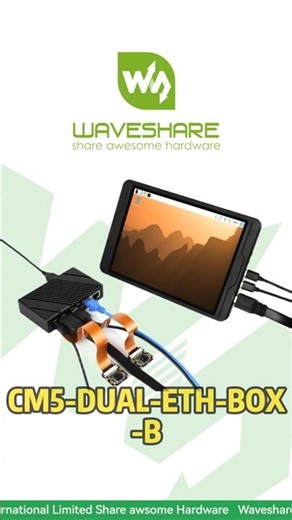 CM5-DUAL-ETH-BOX-B,Dual Ethernet: 1G + 2.5G Ports,M.2 NVMe SSD Support (2230-2280)#waveshare #cm5