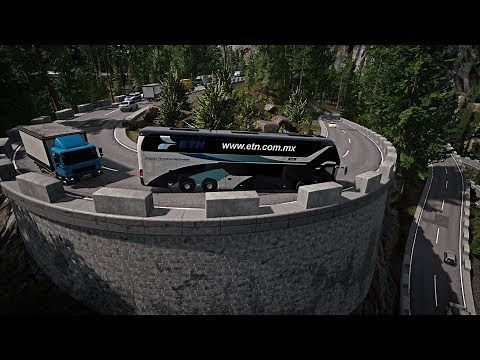 Fernbus Simulator | Subida con Curvas Peligrosas | ETN Neoplan Skyliner