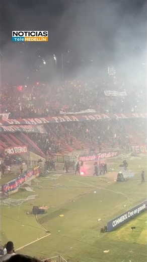 Protesta de hinchas del DIM durante el duelo ante Flamengo por Copa Libertadores