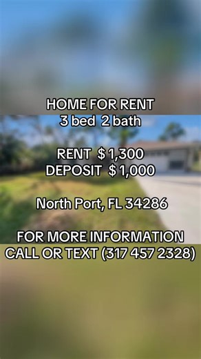 🏡✨ FOR RENT — North Port, FL! ✨🏡 Step into comfort and space with this 3 BED 🛏️ | 2 BATH 🛁 home located in a quiet, growing neighborhood of North Port! 📍 3053 Draper Ter, North Port, FL 34286 💰 Rent: $1,300 🔐 Deposit: $1,000 Perfect for families, roommates, or anyone looking for extra space to live, work, and relax. Open layout, great natural light, and a location close to shopping, schools, and main roads — this one checks all the boxes! 🌴☀️ Homes like this don’t stay on the market long