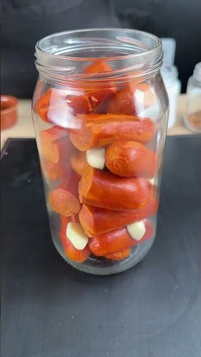 Pickled sausage, delicious and super easy snack!