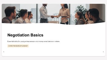 Negotiation Basics Essential Skills for : Classroom Resource : PPT Lesson