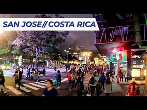 Tour SAN JOSE, Costa Rica 🏛️ Night Time Tour Through Downtown #tourism #walkingtour #travel