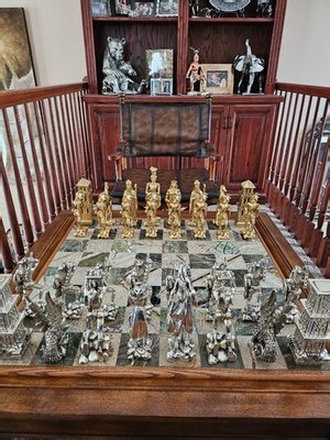 Gold & Silver Chess set, Rare Limited Edition Artist Designed. condition. | eBay