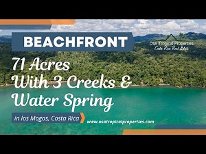 Beachfront Property For Sale in Costa Rica, With Ocean View, 3 Creeks & Water Spring