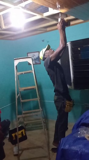 PVC Plastic Ceiling Installation Night Shift