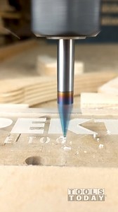 43K views · 103 reactions | Engraving tiny letters in acrylic using the Amana Tool 45711-K 30° Spektra coated engraving bit on the Axiom AR8 CNC, all available on our website! - - - - - - - #TeamTOOLSTODAY - - - - - - - RPM: 18,000 Feed Rate: 48ipm Plunge Rate: 24ipm Depth of Cut: .03125" - - - - - - - #toolstoday #oddlysatisfying #satisfying #satisfyingvideo #makersgonnamake #cncrouter #maker #diy | Toolstoday Router Bits and Saw Blades | Facebook