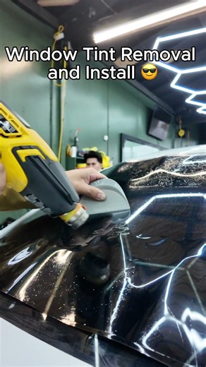 Window tint removal and installation process 🔥