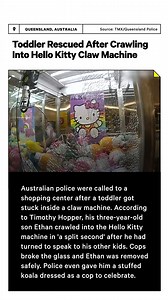 63K views · 169 reactions | Police in Queensland, Australia, received quite the unusual assignment when they were called in to rescue a toddler that had gotten himself stuck in an arcade claw machine. Luckily, they were able to free the young boy safely, and even gave him a stuffed koala for his experience. | NowThis | Facebook