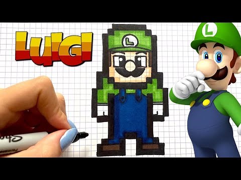 TUTO DESSIN LUIGI PIXEL ART MARIO