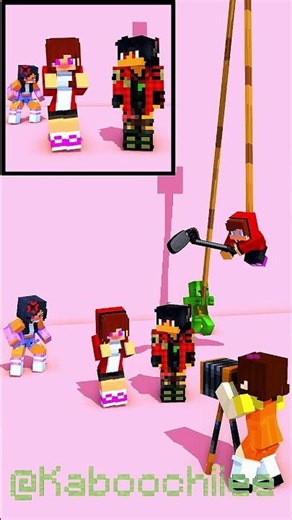 (backstage) jj sister & aaron dance battle...aphmau is very angry maizen minecraft animation