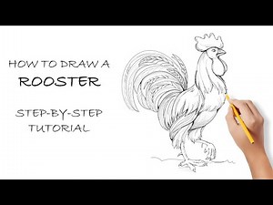 How to draw a rooster easy drawing tutorial | Step-by-step drawing lessons