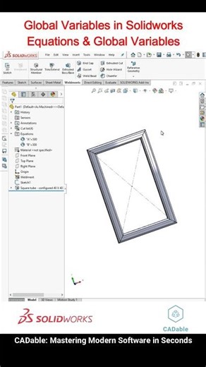 Global Variables in Solidworks | Equations & Global Variables #GlobalVariablesSolidworks #CADable