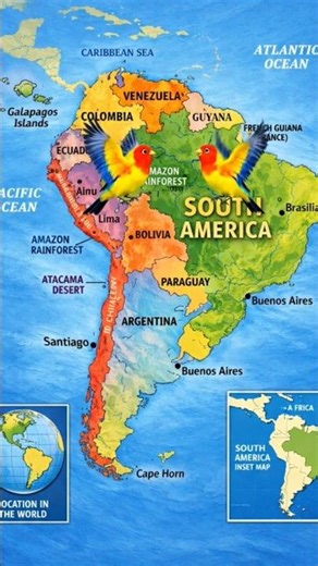 South America Political Map| Countries&Capitals#SouthAmerica #SouthAmericaMap#WorldMap #ContinentMap