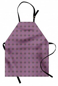 Geometric Apron, Violet Tone Squares Circles and Rhombuses, Unisex Kitchen Bib with Adjustable Neck for Cooking Gardening, Adult Size, Pale Eggplant Pale Pink, by Ambesonne