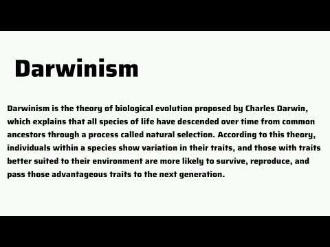 What is darwinism ? Darwinism by Charles Darwin | Explanation of Darwinism