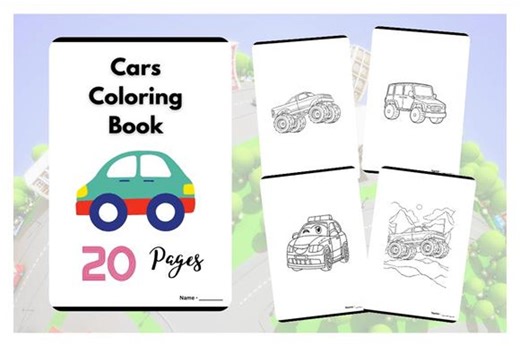 20 Cars Coloring Pages, Monster Truck Printable Activity Sheets (digital Download) - Etsy