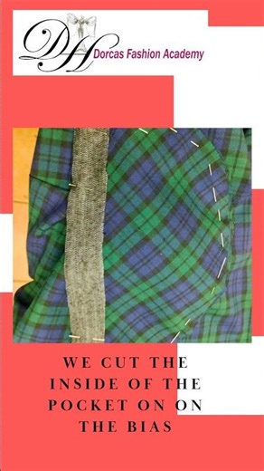 Bias-cut pockets on checks? A hidden pattern party! The inside tell the story #TailoringSecrets