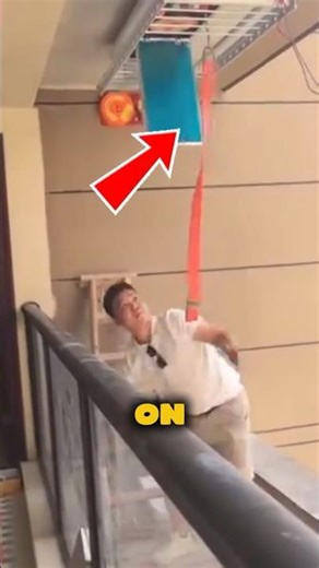 Emergency balcony descent system for high-rise apartments.