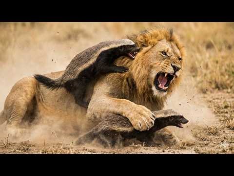 This Honey Badger Pair Protected Their Newborn Cubs Against a Lion and a Hyena Until the Very End