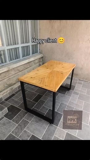 Home of pallets and crates KE | Customized industrial home office table with herringbone pattern top #happyclient | Instagram