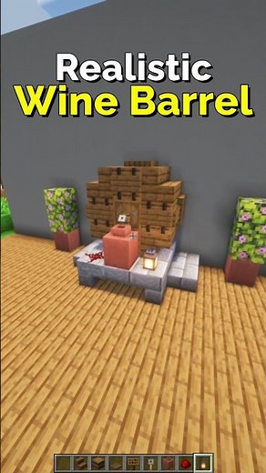 Realistic Wine Barrel in Minecraft – Easy Decoration Build | CupSapling #minecraft #shorts #easy