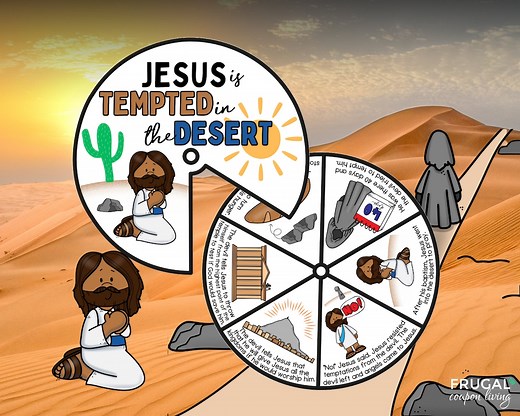 Jesus Tempted in the Desert Bible Wheel Craft, Matthew 4:1-11 Story Coloring Wheel, 40 Days in the Wilderness Temptation Spinner for Kids - Etsy