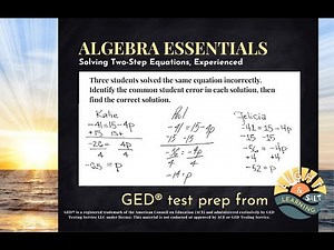 GED® Math Prep: Common Errors in Two-Step Solutions (1.2, Exp, # 20)