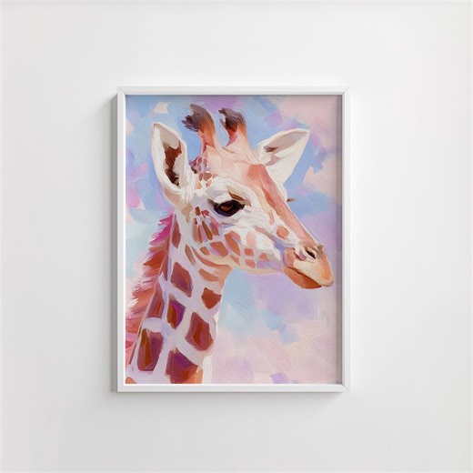 Cute Giraffe Watercolor Illustration - Playful Pastel Animal Art, Digital Nursery Decor, Soft Kid's Room Wall Decor, Instant Download - Etsy