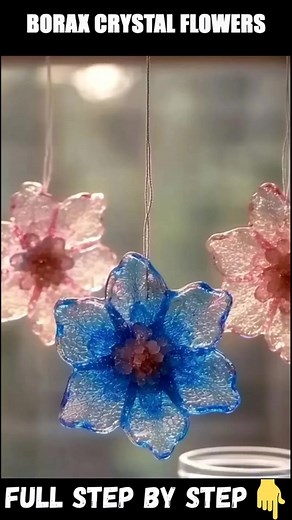 30K views · 166 reactions | Borax Crystal Flowers Materials: 3 tbsp borax powder 1 jar or cup 1 pipe cleaner (twisted into a flower shape) Full STEP BY STEP in First (C.o.ʍ.m.е.ո.τ)  Enjoy ❤️ | Charming Recipes | Facebook